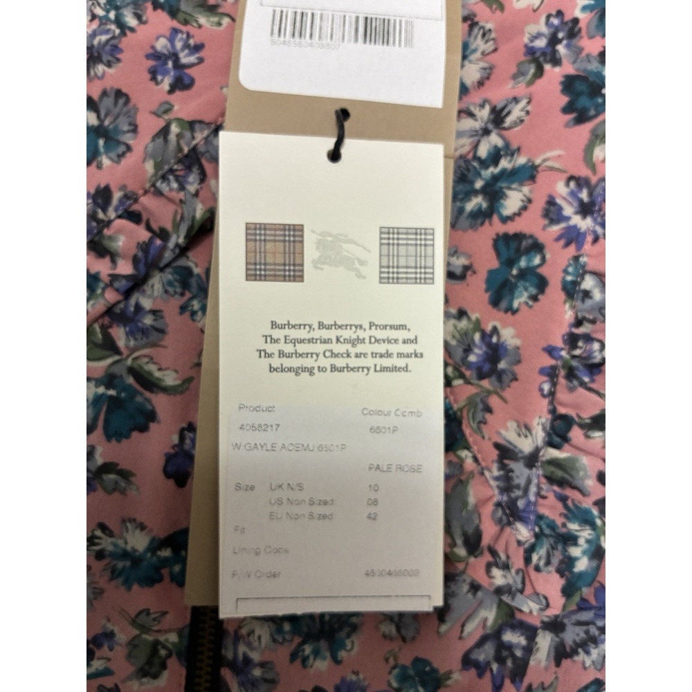 Burberry Dress Women's 8 Pale Rose Silk Floral Midi Boho Cottagecore Prairie NEW - Picture 12 of 16
